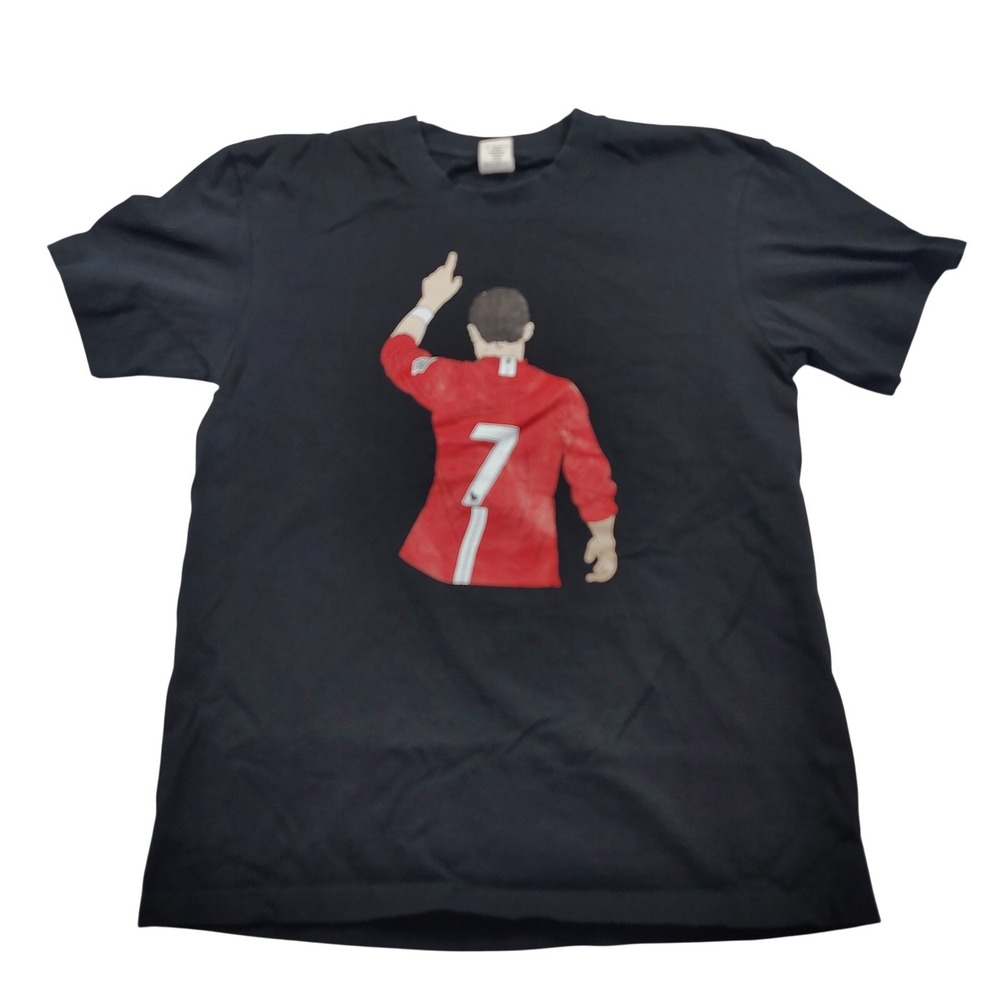 Kids Black Soccer Graphic T-Shirt Number 7 Red Jersey Player S‎